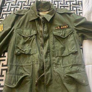 Vintage Military Style Coat w/ Drawstring